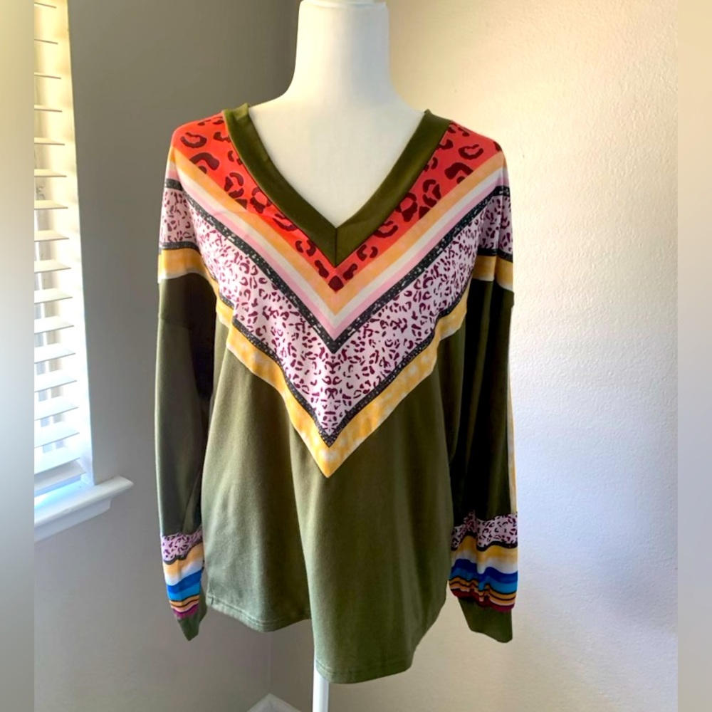 WOOSE women’s fashion stripes long print long sleeve